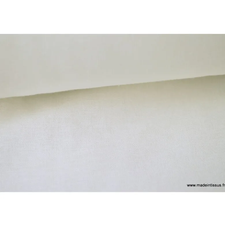 Tissu demi natté coton grande largeur blanc