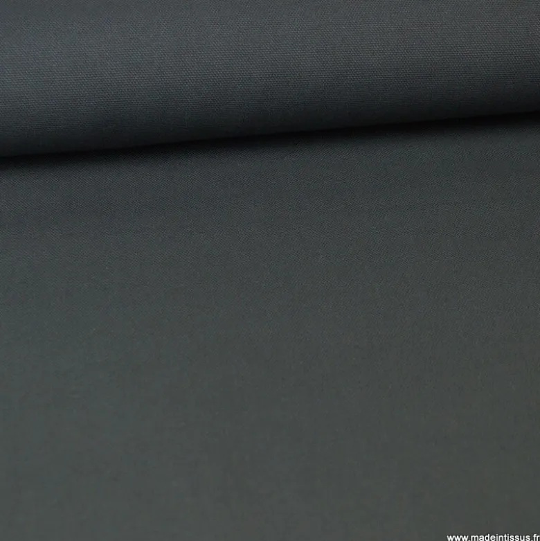 Tissu demi natté coton Gris anthracite