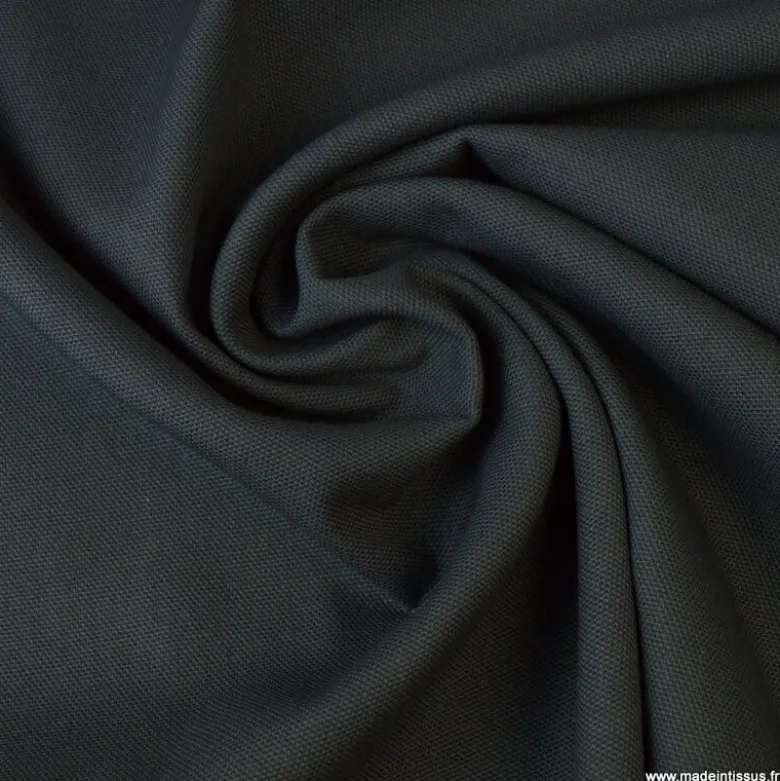 Tissu demi natté coton Gris anthracite