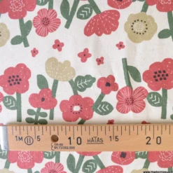 Tissu demi-natté coton Lin Kokka fleurs - collection Knap