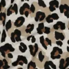Tissu demi natté coton motif léopard fond aspect lin