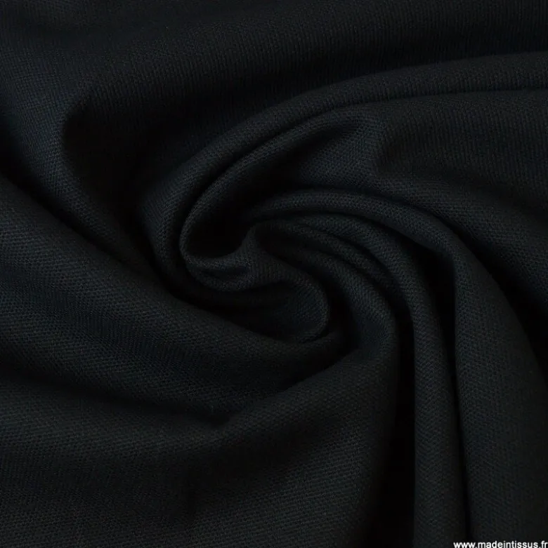 Tissu demi natté coton noir