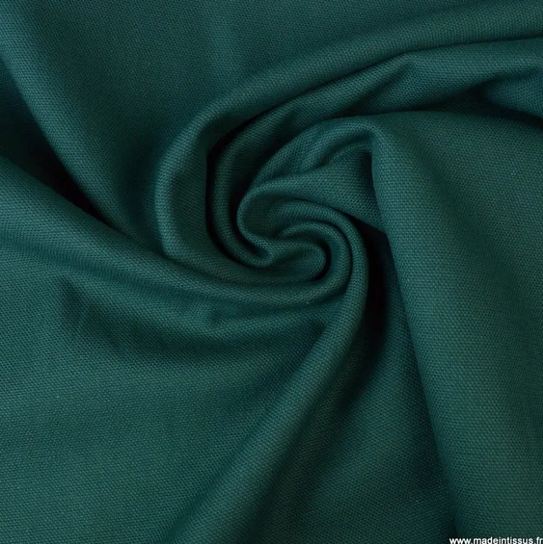 Tissu demi natté coton Pétrole