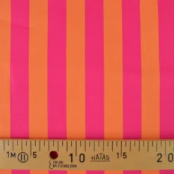 Tissu demi natté coton rayures fines orange et fuchsia