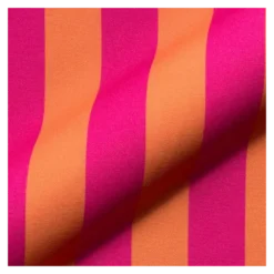 Tissu demi natté coton rayures larges orange et fuchsia