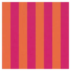 Tissu demi natté coton rayures larges orange et fuchsia