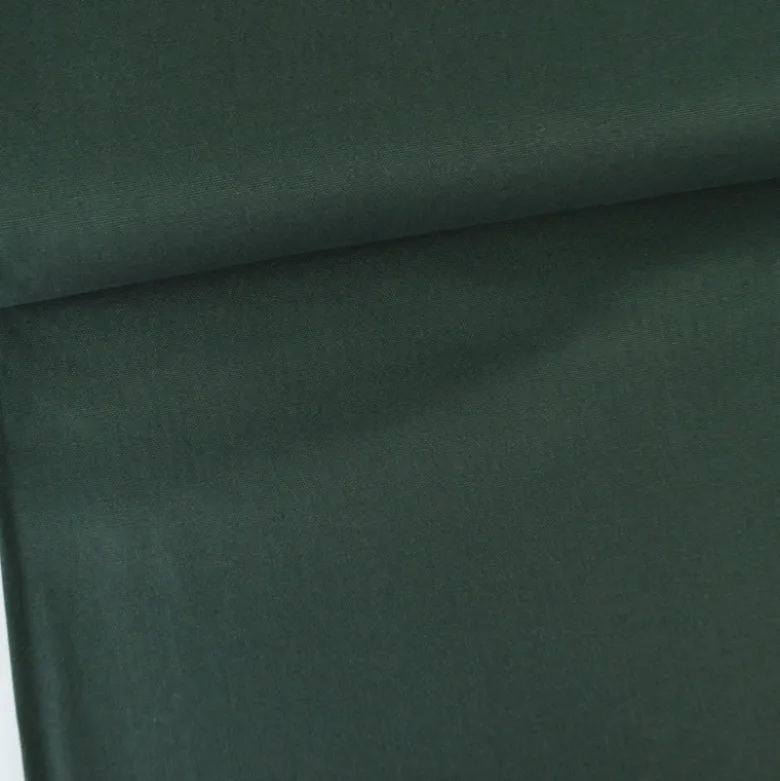 Tissu demi natté coton vert bouteille - OEKO TEX