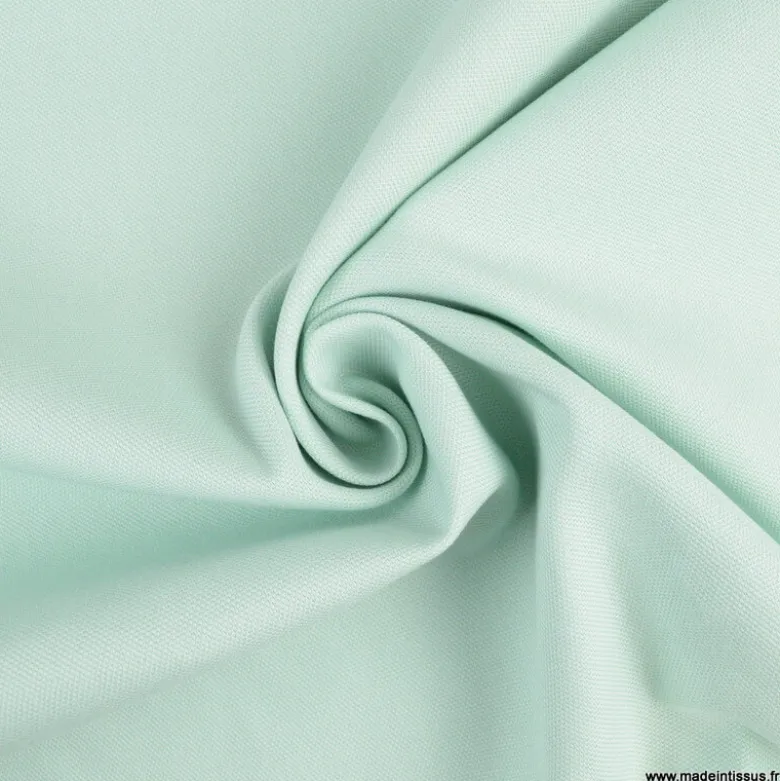 Tissu demi natté coton vert menthe