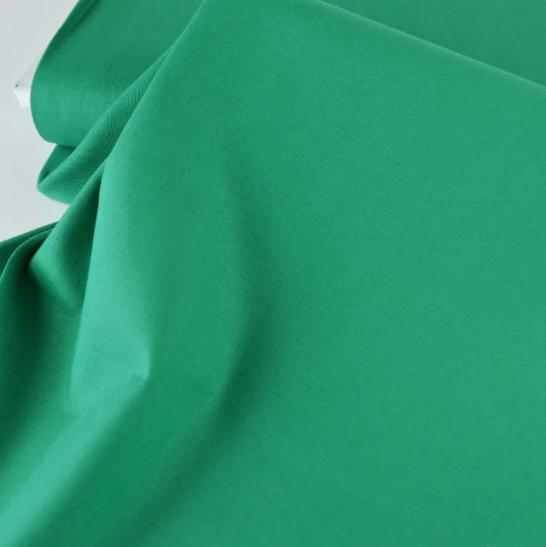 Tissu demi natté coton vert - OEKO TEX