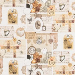 Tissu demi natté coton vintage famille campagne chic