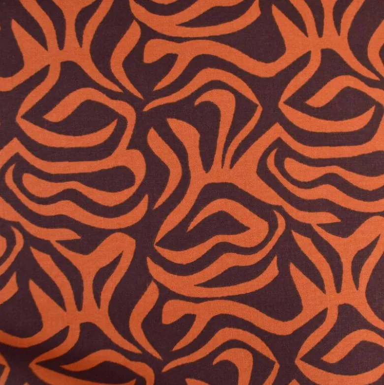 Tissu demi natté coton Yoram – graphique caramel & cacao