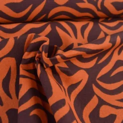 Tissu demi natté coton Yoram – graphique caramel & cacao