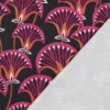 Tissu Demi-Natté Fleurs Fuchsia – Fond Gris Anthracite