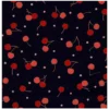 Tissu demi natté Kokka motif cerises - collection Black Kawaii
