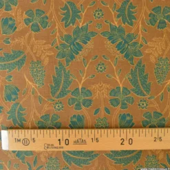 Tissu demi natté Lizandre fleurs vert canard