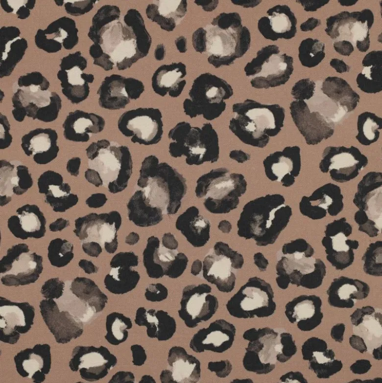 Tissu Demi-Natté motif léopard – Fond Camel
