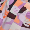 Tissu demi natté type bachette motif abstrait Lilas