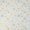 Tissu de Noël Edmé motif étoiles Or fond Blanc cassé - OEKO TEX