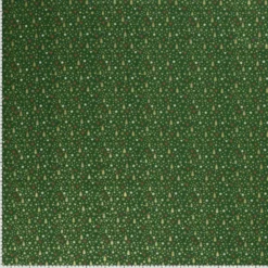 Tissu de Noël motif sapins, coeurs et étoiles or fond verts apin - OEKO TEX