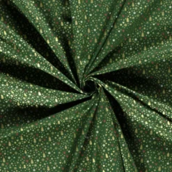 Tissu de Noël motif sapins, coeurs et étoiles or fond verts apin - OEKO TEX