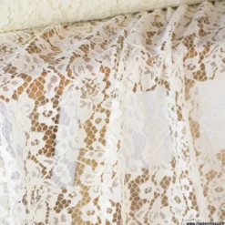 Tissu Dentelle guipure festonnée écru - Donatella