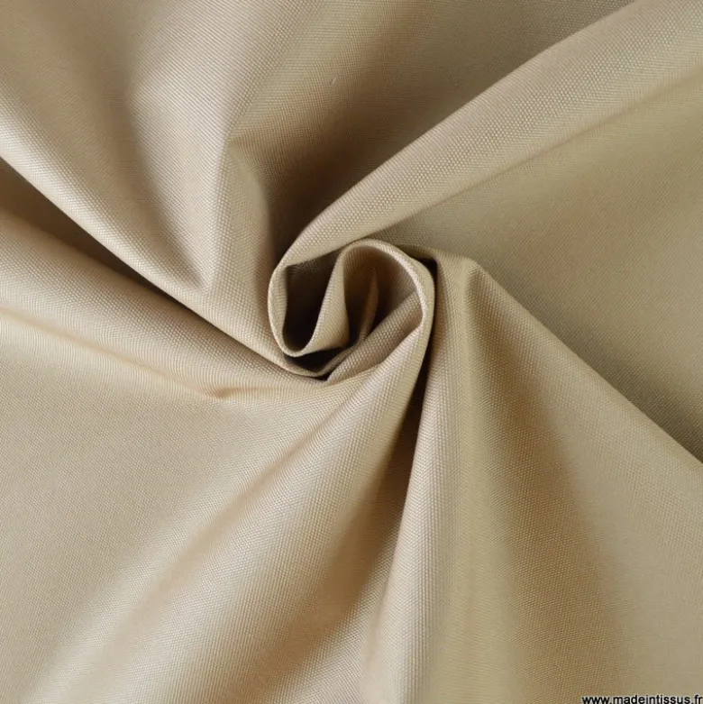 Tissu d'extérieur imperméable beige clair pour protection pluie et soleil