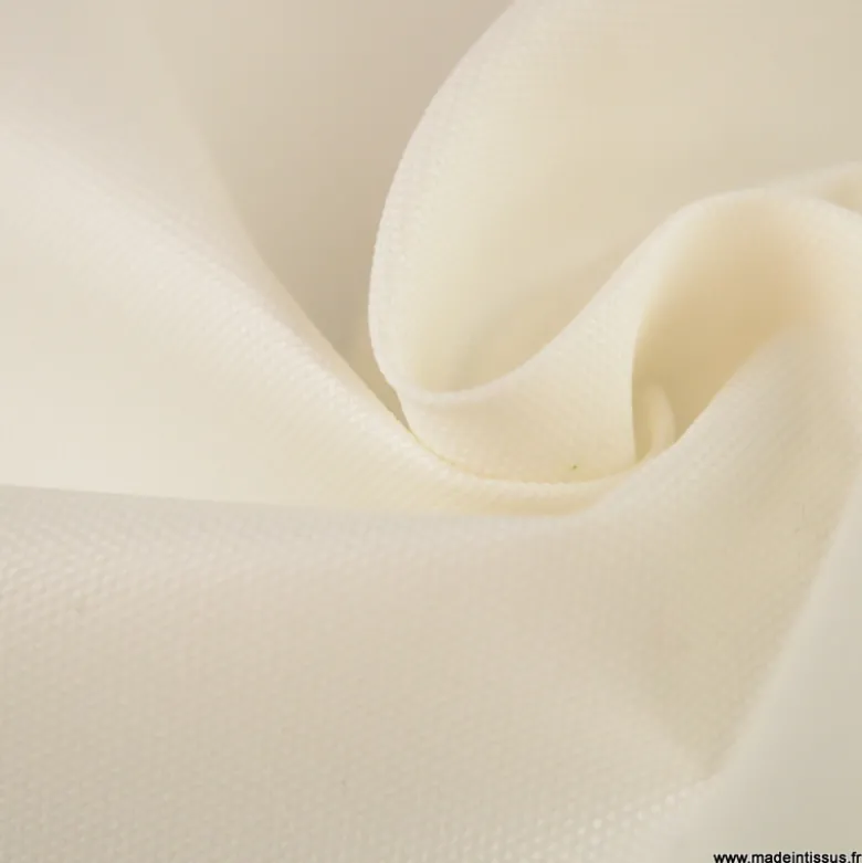 Tissu d'extérieur imperméable blanc cassé pour protection pluie et soleil