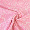 Tissu double gaze Alma motif fleurs roses fond blanc - OEKO TEX