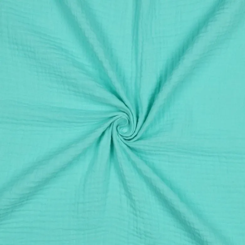 Tissu Double gaze Bio - Menthe poivrée