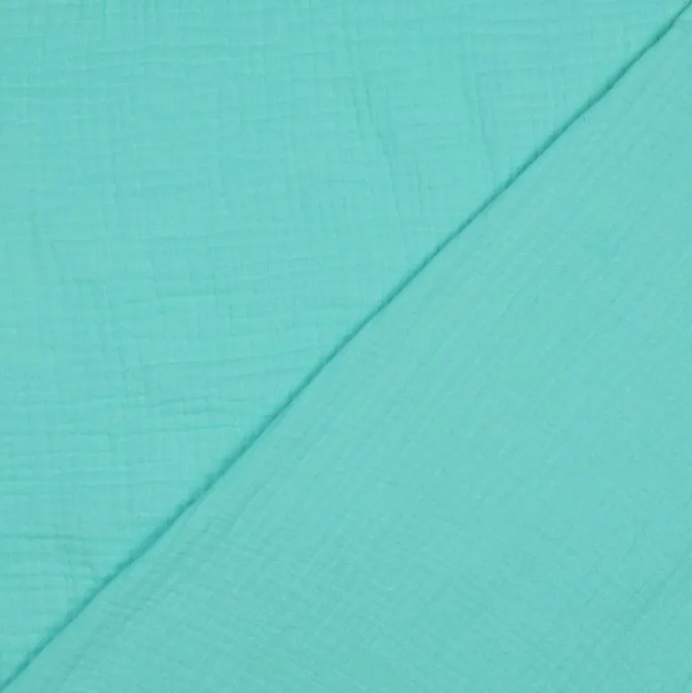 Tissu Double gaze Bio - Menthe poivrée