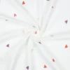 Tissu Double gaze brodée coeurs multicouleurs fond blanc - OEKO TEX