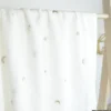 Tissu Double gaze brodée lunes et étoiles fond Milk - OEKO TEX