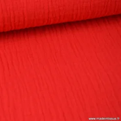 Tissu Double gaze colorisrouge - OEKO TEX