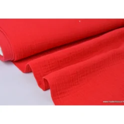 Tissu Double gaze colorisrouge - OEKO TEX