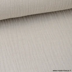 Tissu Double gaze coton beige - OEKO TEX