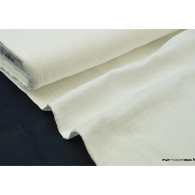 Tissu Double gaze coton Blanc cassé - Milk - OEKO TEX