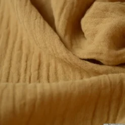 Tissu Double gaze coton Camel - OEKO TEX