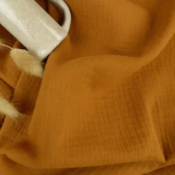 Tissu Double gaze coton Caramel foncé - OEKO TEX