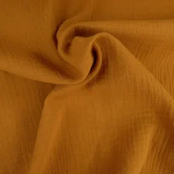 Tissu Double gaze coton Caramel foncé - OEKO TEX
