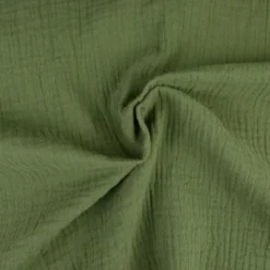 Tissu Double gaze coton Colois vert fougère - OEKO TEX