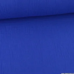 Tissu Double gaze coton Coloris bleu Cobalt- OEKO TEX