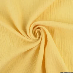 Tissu Double gaze coton Coloris vanille - OEKO TEX