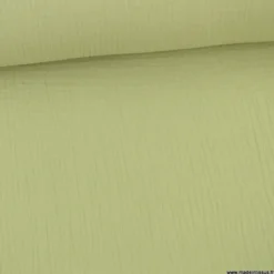 Tissu Double gaze coton Coloris vert Amande - OEKO TEX