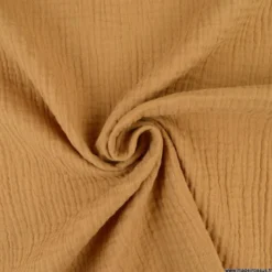 Tissu Double gaze coton Coloris Caramel - OEKO TEX