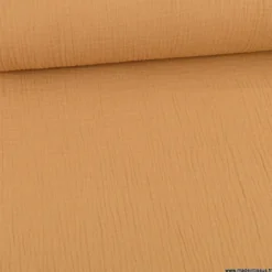 Tissu Double gaze coton Coloris Caramel - OEKO TEX