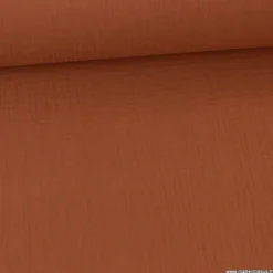 Tissu Double gaze coton Coloris Toffee - OEKO TEX