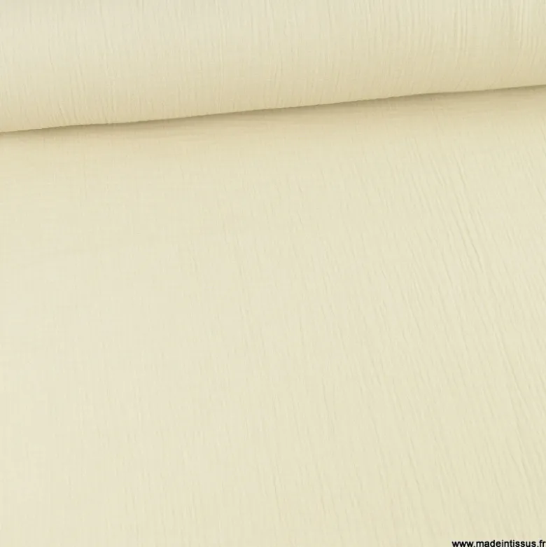 Tissu Double gaze coton Coloris Lin - OEKO TEX