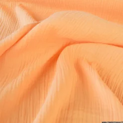 Tissu Double gaze coton Coloris Melon - OEKO TEX