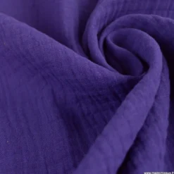 Tissu Double gaze coton Coloris Violet - OEKO TEX