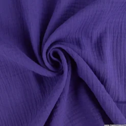 Tissu Double gaze coton Coloris Violet - OEKO TEX